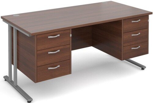 Dams Maestro 25 Rectangular Desk with 6 Shallow Drawers - (w) 1600mm x (d) 800mm