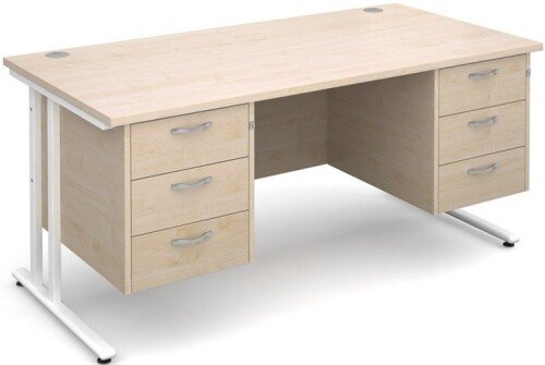 Dams Maestro 25 Rectangular Desk with 6 Shallow Drawers - (w) 1600mm x (d) 800mm