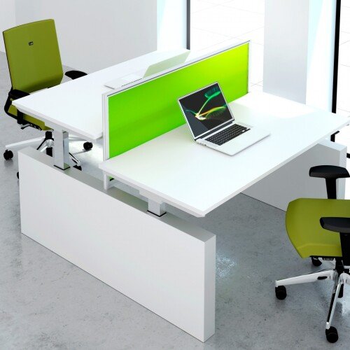 Elite Progress Height Adjustable Electric Double Bench Desk - (w) 1400mm x (d) 1600mm