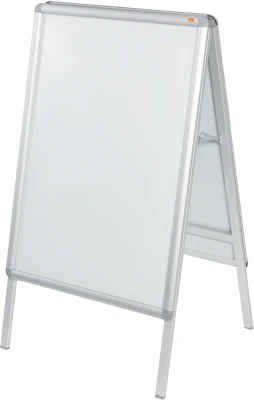 Nobo A1 A-frame Pavement Display Board With Snap Frame, Aluminium Frame, Silver, Double Sided