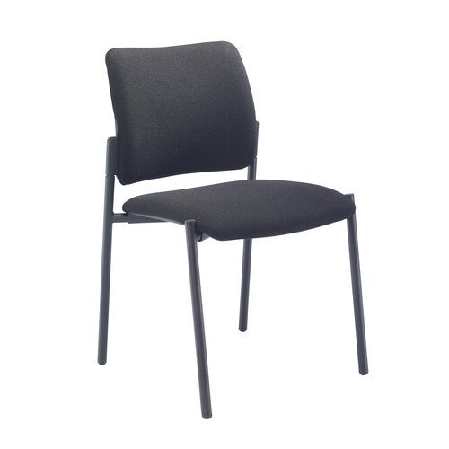TC Florence Fabric Black Frame Chair without Arms - Black