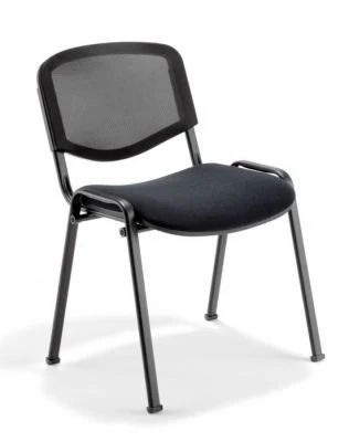 Dynamic ISO Black Frame Stacking Conference Chair Mesh Back without Arms