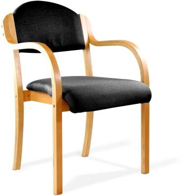 Nautilus Tahara Beech Framed Stackable Side Armchair with Upholstered, Padded Seat & Backrest