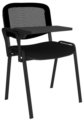 Taurus Mesh Stacking Chairs with Writing Tablet - Pack of 4