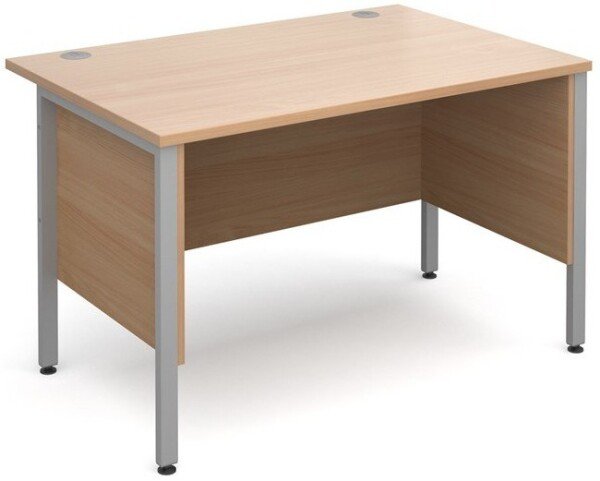 Dams Maestro Straight Desk with Side Modesty Panels Silver Frame 1200 x 800mm - Beech