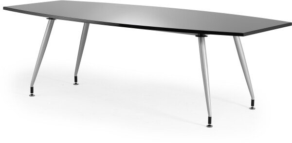 Dynamic High Gloss Writeable Boardroom Table 2400 x 1200mm - Black