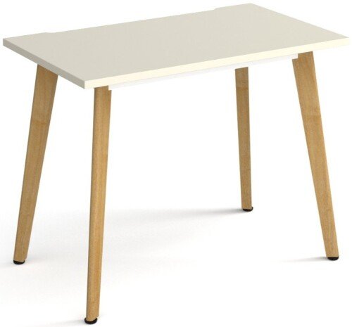 Dams Giza Straight Desk 1000mm x 600mm with Wooden Legs