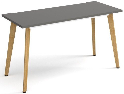 Dams Giza Straight Desk 1400mm x 600mm with Wooden Legs