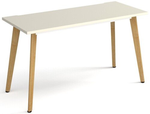 Dams Giza Straight Desk 1400mm x 600mm with Wooden Legs