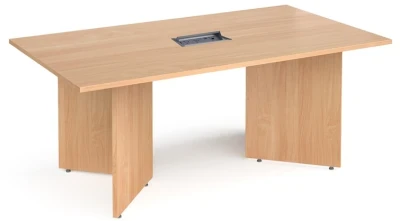 Dams Arrow Head Leg Rectangular Boardroom Table 1800 x 1000mm with Central Cutout & Aero Power Module