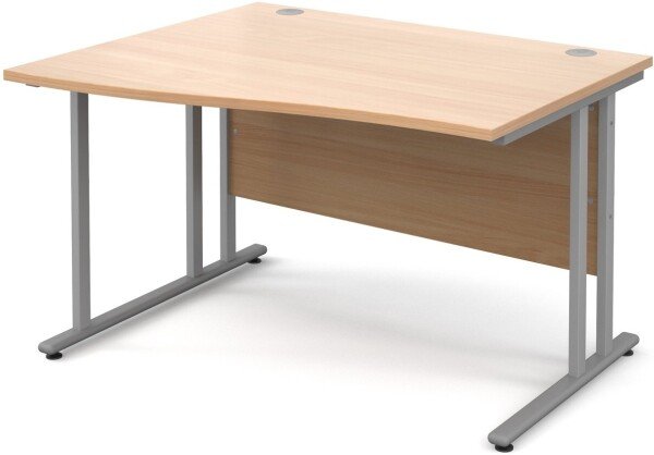 Dams Maestro 25 Wave Desk with Twin Cantilever Legs - 1400 x 800-990mm - Beech