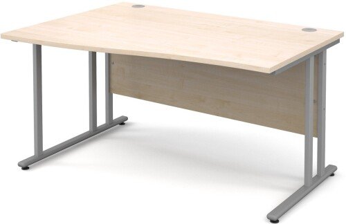 Dams Maestro 25 Wave Desk with Twin Cantilever Legs - (w) 1400mm x (d) 800-990mm