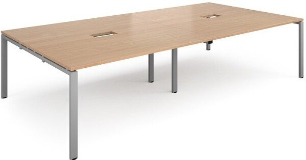 Dams Adapt Rectangular Boardroom Table 3200 x 1600mm with 2 Cutouts 272 x 132mm - Beech