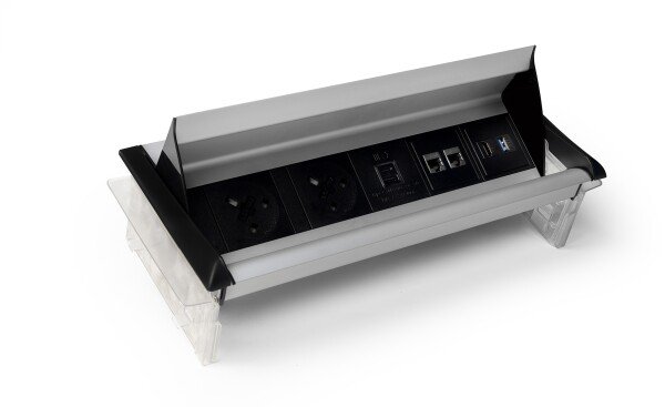 ABL Aero Flip Power Module - 2 Mains Power, 1 USB A+C charger, 2 IMP Slots - Black