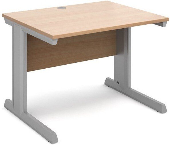 Dams Vivo Rectangular Desk with Cable Managed Legs - 1000mm x 800mm - Beech