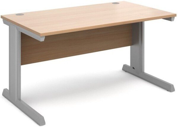 Dams Vivo Rectangular Desk with Cable Managed Legs - 1400mm x 800mm - Beech
