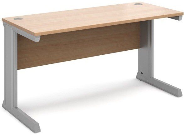 Dams Vivo Rectangular Desk with Cable Managed Legs - 1400mm x 600mm - Beech