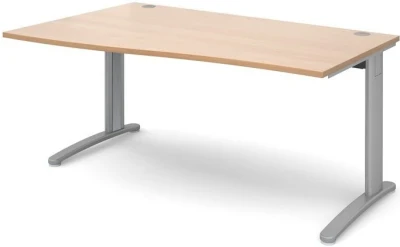 Dams TR10 Wave Desk with Cable Managed Legs - (w) 1600mm x (d) 800mm-990mm
