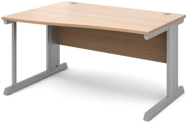 Dams Vivo Wave Desk with Cable Managed Legs - 1400 x 800-990mm - Beech