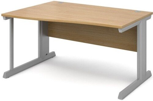Dams Vivo Wave Desk with Cable Managed Legs - (w) 1400mm x (d) 800mm-990mm
