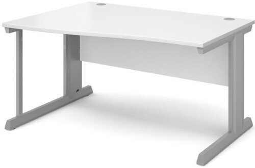 Dams Vivo Wave Desk with Cable Managed Legs - (w) 1400mm x (d) 800mm-990mm