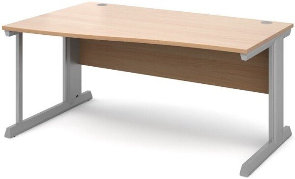 Dams Vivo Wave Desk with Cable Managed Legs - 1600 x 800-990mm - Beech