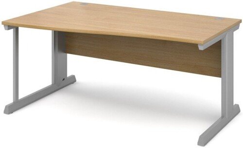 Dams Vivo Wave Desk with Cable Managed Legs - (w) 1600mm x (d) 800mm-990mm