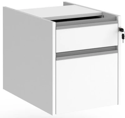 Dams Contract 2 Drawer Fixed with Silver Finger Pull Handles