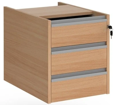 Dams Contract 3 Drawer Fixed with Silver Finger Pull Handles