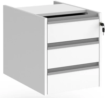 Dams Contract 3 Drawer Fixed with Silver Finger Pull Handles