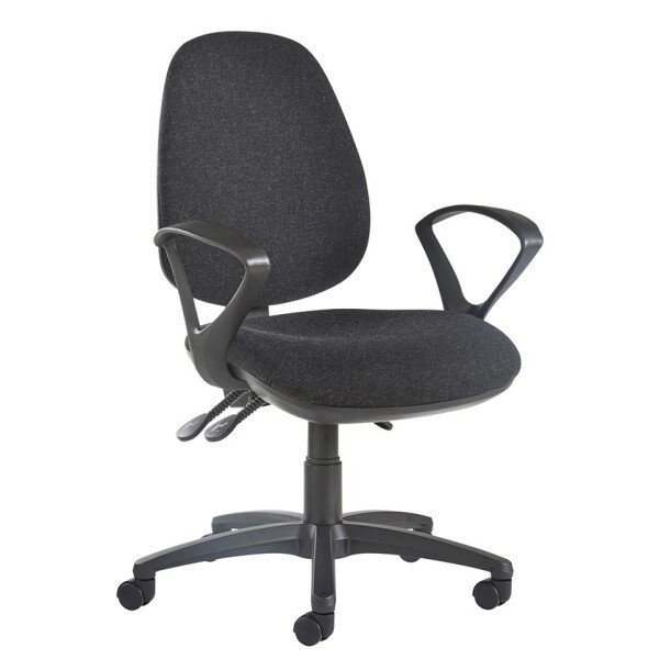 Dams Jota High Back Operator Chair with Fixed Arms - Black