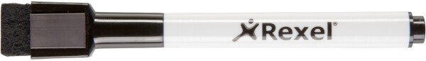 Nobo Mini Whiteboard Pen with Magnetic Eraser Cap Black (Pack of 6)
