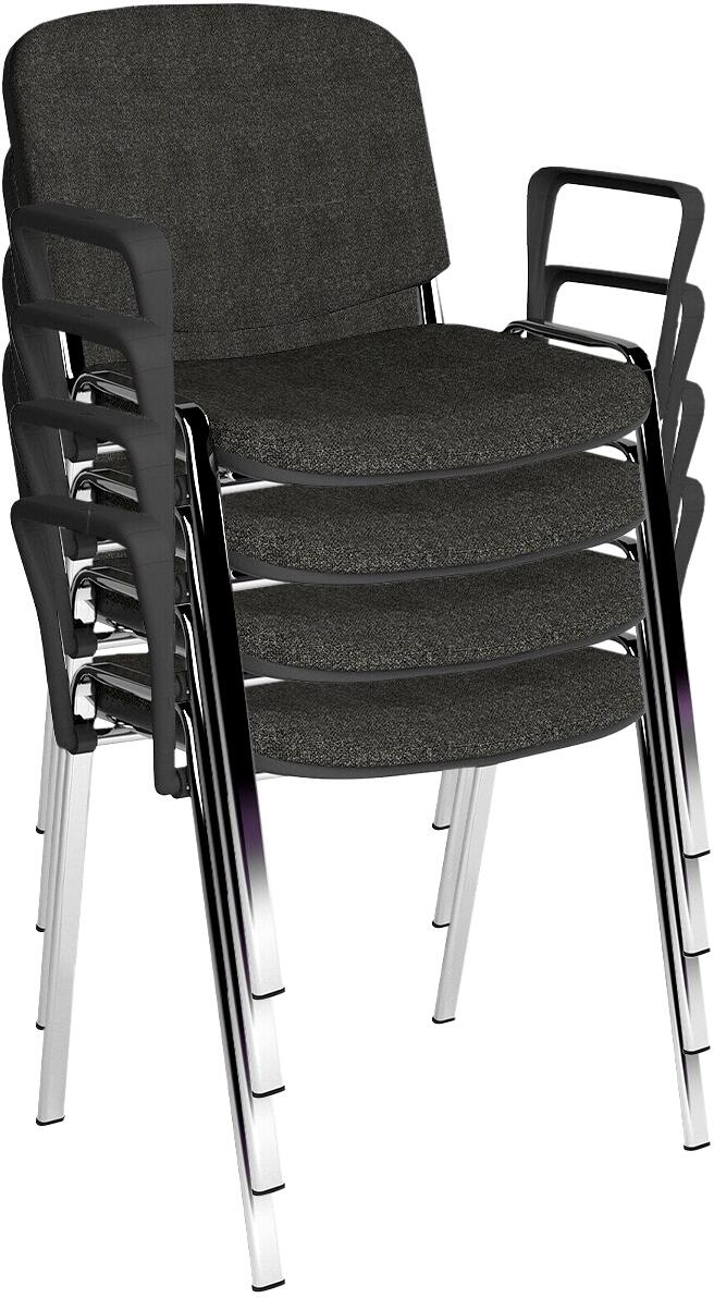 Dams Taurus Chrome Frame Stacking Chair with Arms Pack of 4