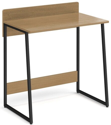 Dams Kyoto Home Office Workstation with Upstand - Summer Oak with Black Frame