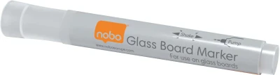 Nobo Glass Whiteboard Markers White (Pack of 4)