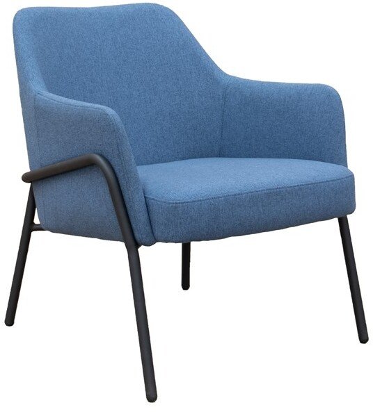 Dams Corby Lounge Chair with Black Metal Frame - Light Blue