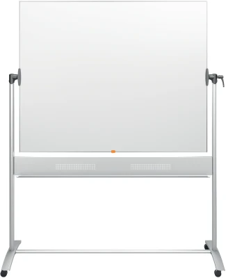 Nobo Classic Steel Mobile Dry Wipe Whiteboard With Horizontal Pivot (flips Top To Bottom), Magnetic, 1500 X 1200 Mm, Marker Included, White