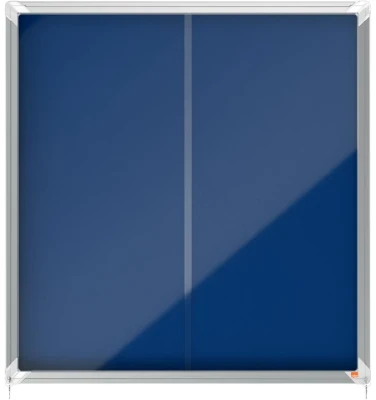 Nobo Premium Plus Felt Lockable Notice Board 12 x A4 Blue