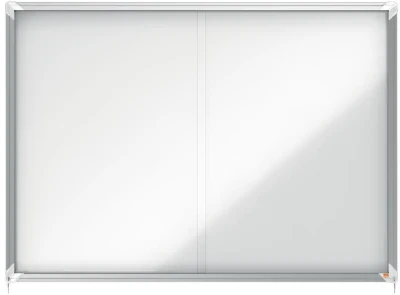 Nobo Premium Plus Magnetic Lockable Notice Board 18 x A4 White