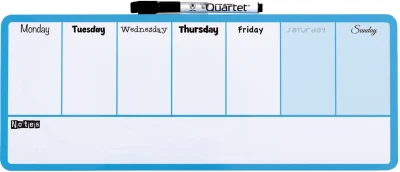 Nobo Mini Magnetic Whiteboard Weekly Planner 360mm x 140mm Blue