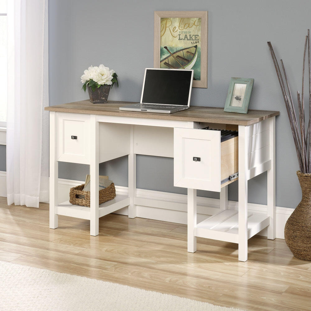 Teknik Shaker Style Desk Soft White Office Furniture Direct