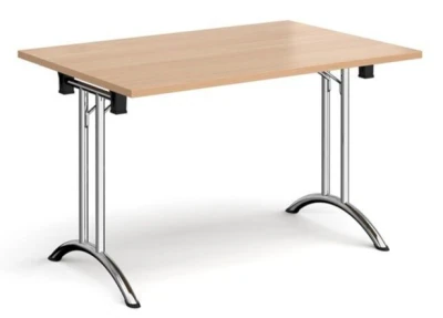Dams Rectangular Folding Leg Table with Curved Foot Rails 1400 x 800mm