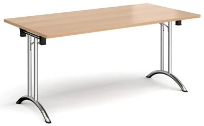 Dams Rectangular Folding Leg Table with Curved Foot Rails 1600 x 800mm