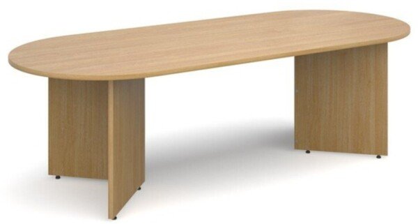 Dams Arrow Head Leg Radial End Boardroom Table 2400 x 1000mm - Oak