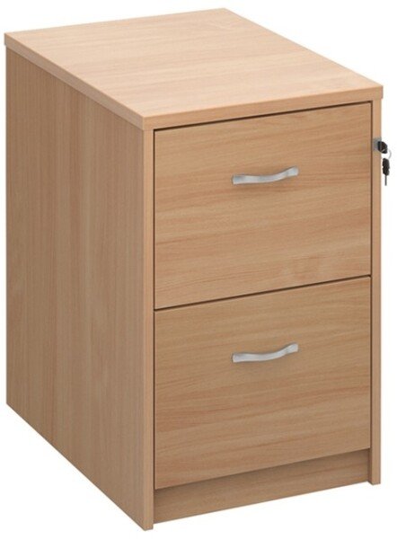 Gentoo Wooden 2 Drawer Filing Cabinet with Silver Handles 730 x 480 x 650mm - Beech