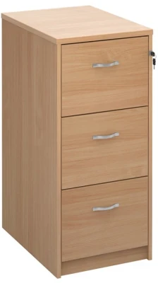 Gentoo Wooden 3 Drawer Filing Cabinet with Silver Handles (h) 1045mm (w) 480mm x (d) 650mm