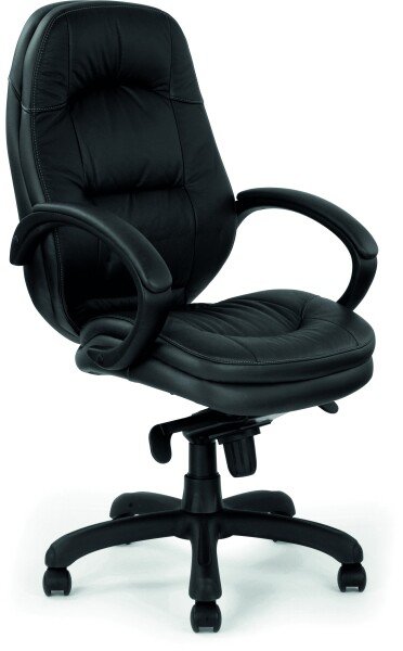 Nautilus Brighton Luxurious Leather Executive Chair - Black - Black