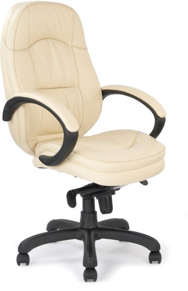 Nautilus Brighton Luxurious Leather Faced Executive Chair - Cream - Cream