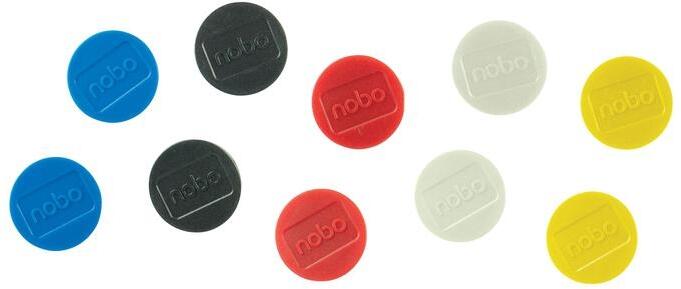 Nobo Magnetic Whiteboard Magnets, 38 Mm, Pack Of 10, 1915317, Coloured