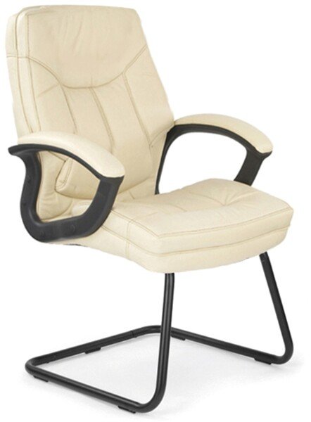 Nautilus Hudson Leather Faced Visitor Chair - Cream - Cream